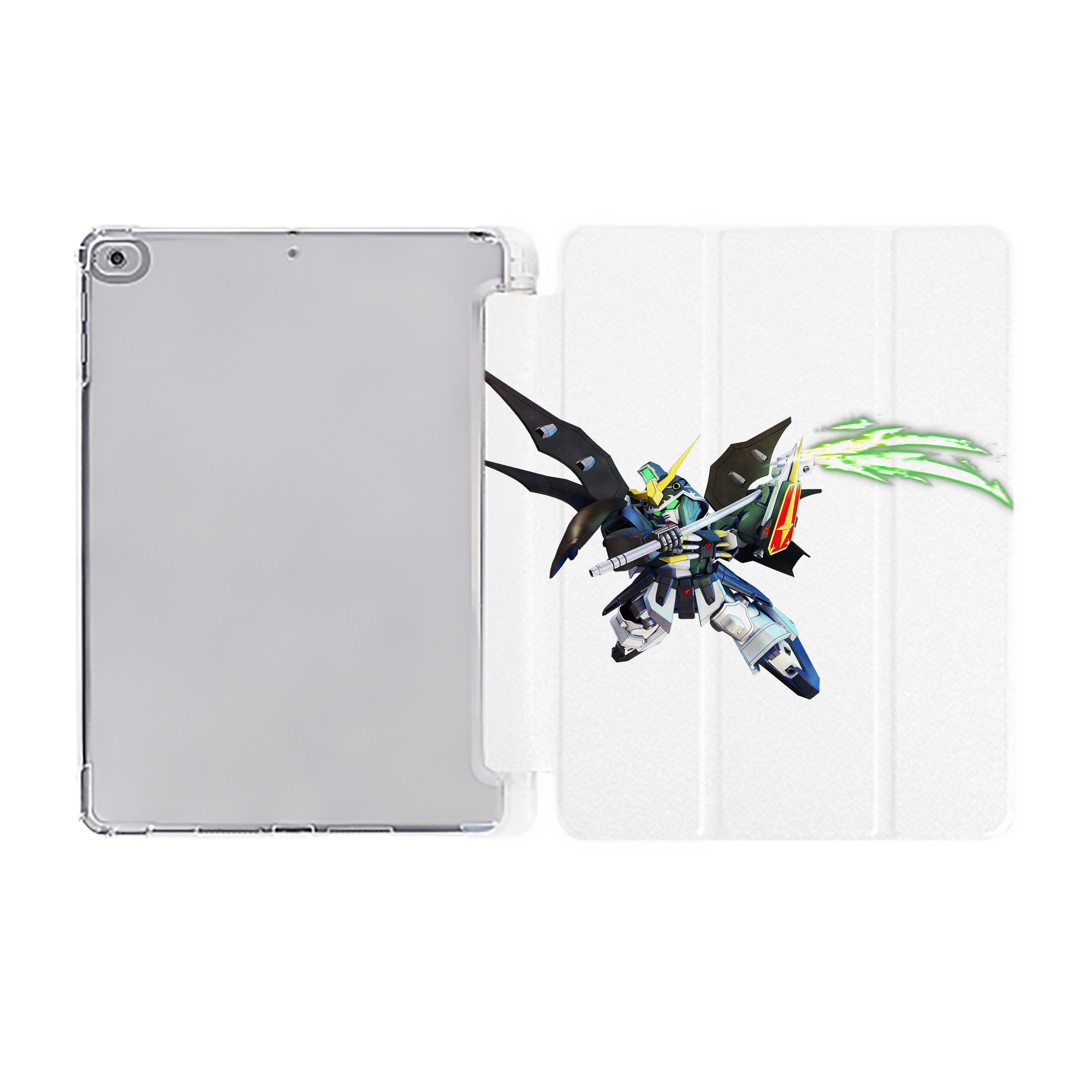 （画像用） 機動戦士ガンダム Mobile Suit Gundam IPad ケース ペン収納付き 三つ折りスタンド PUレザー×シリコン 対応機種9.5/10.5/10.9インチ